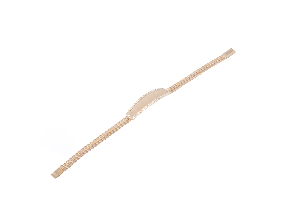 Esclava Estilo Petatillo con Placa Personalizable - Oro Amarillo 10k