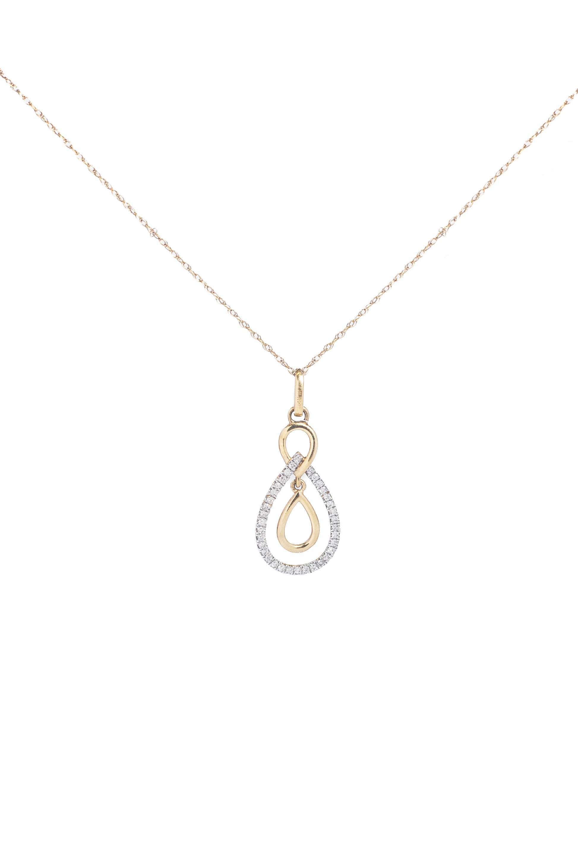 Dije Gota con Diamantes – Oro Amarillo 14k