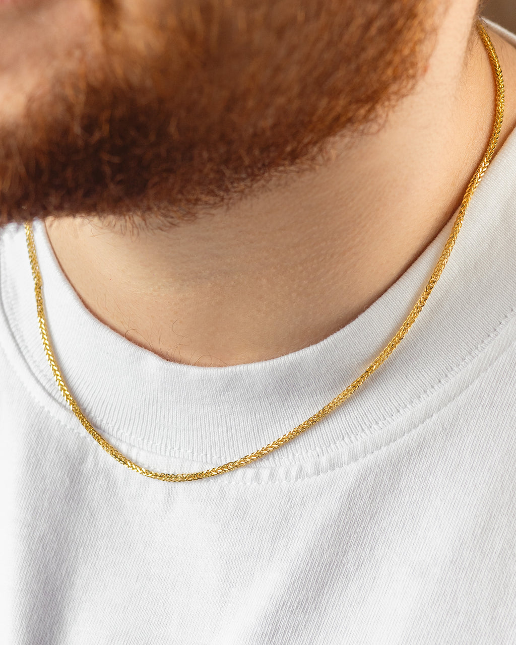 Cadena Tipo Espiga Oro Amarillo 14k