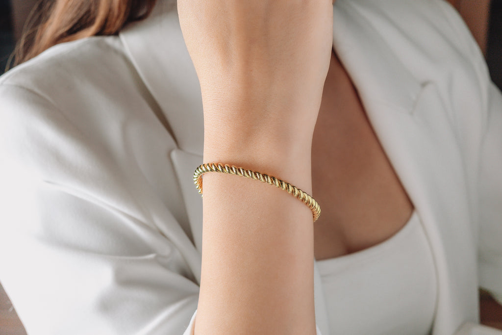 Brazalete Maleable Esclava - Oro Amarillo 10k