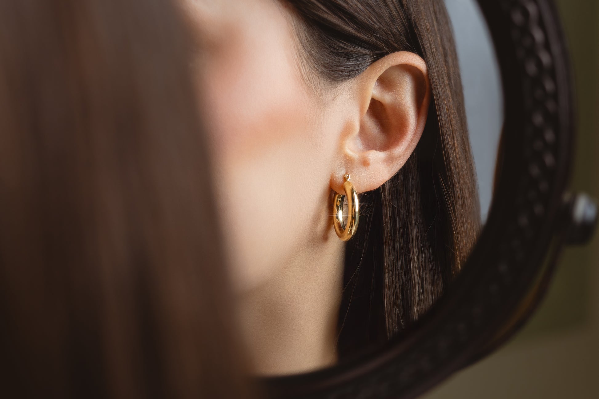 Aretes Arracada Redonda - Oro Amarillo 10k