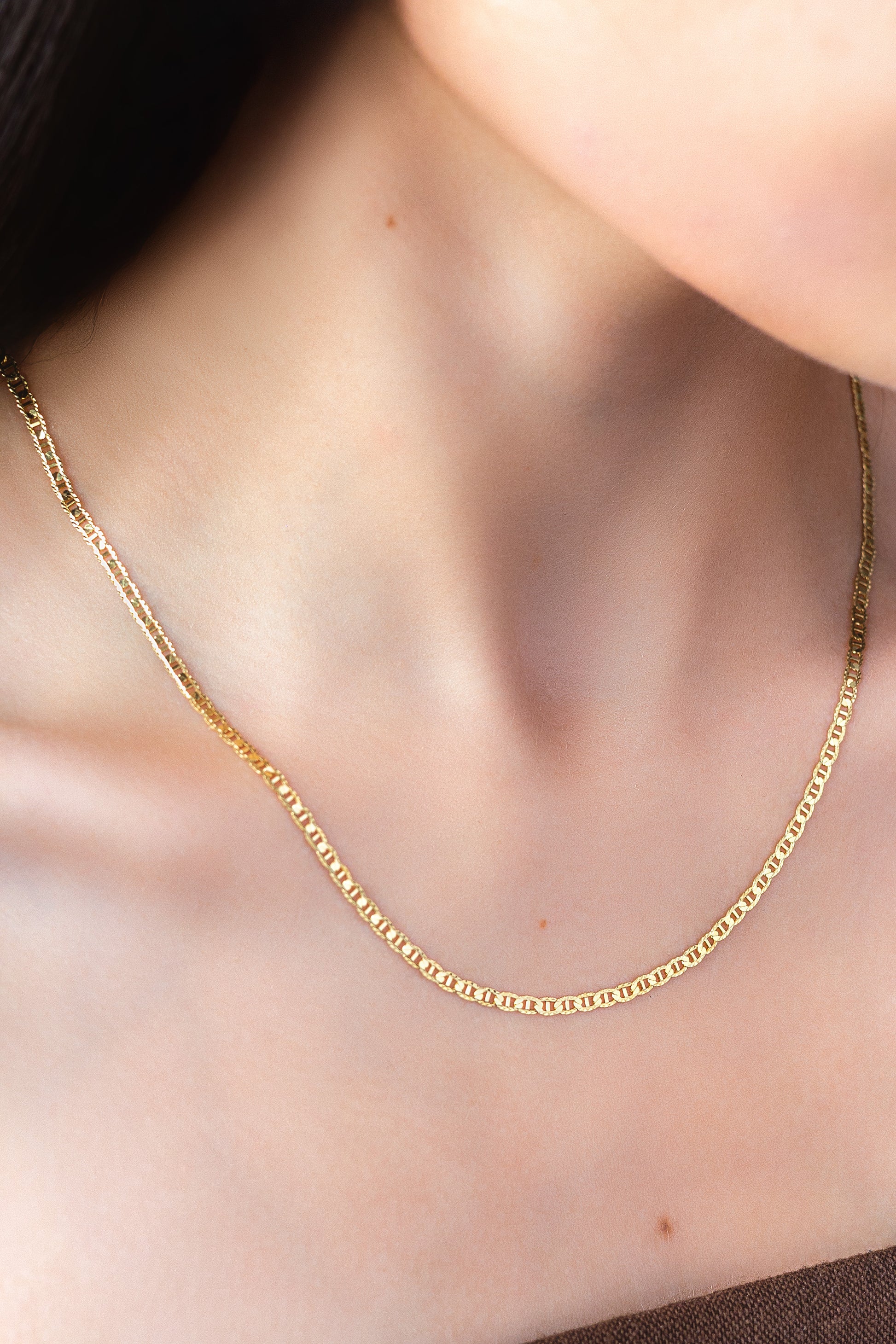 Cadena Eslabón Entrelazado Oro Amarillo 14k
