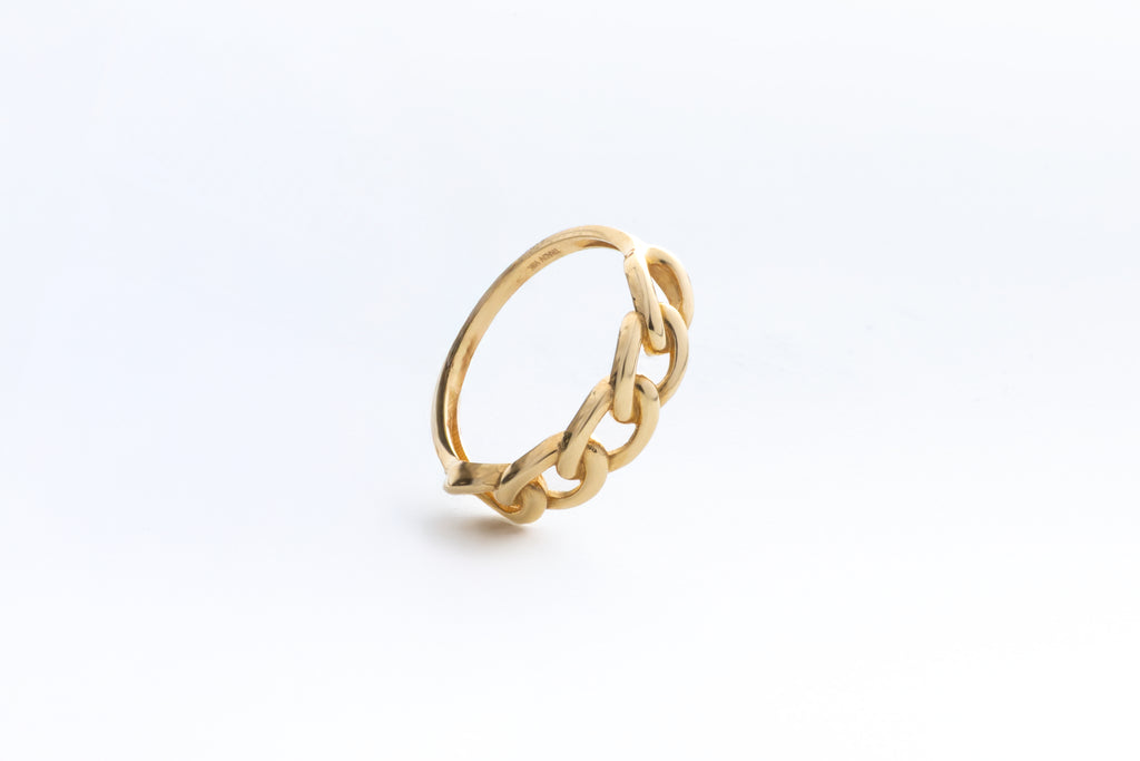 Anillo en Oro Amarillo 10k - Diseño Eslabones Entrelazados