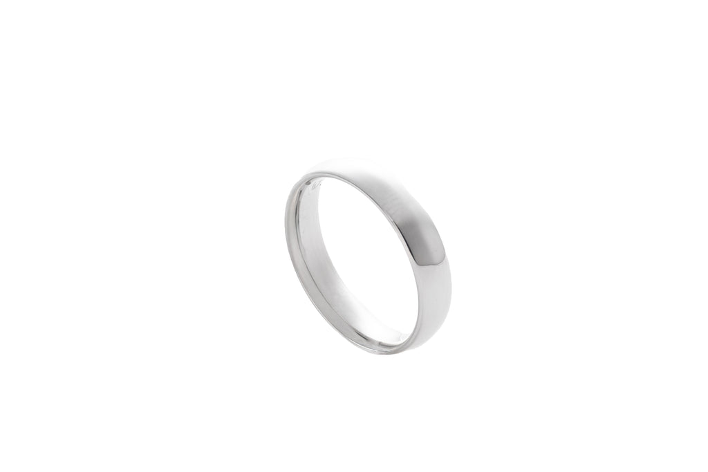 Argolla Dama Lisa en Oro Blanco 10k – 4 mm Comfort Fit