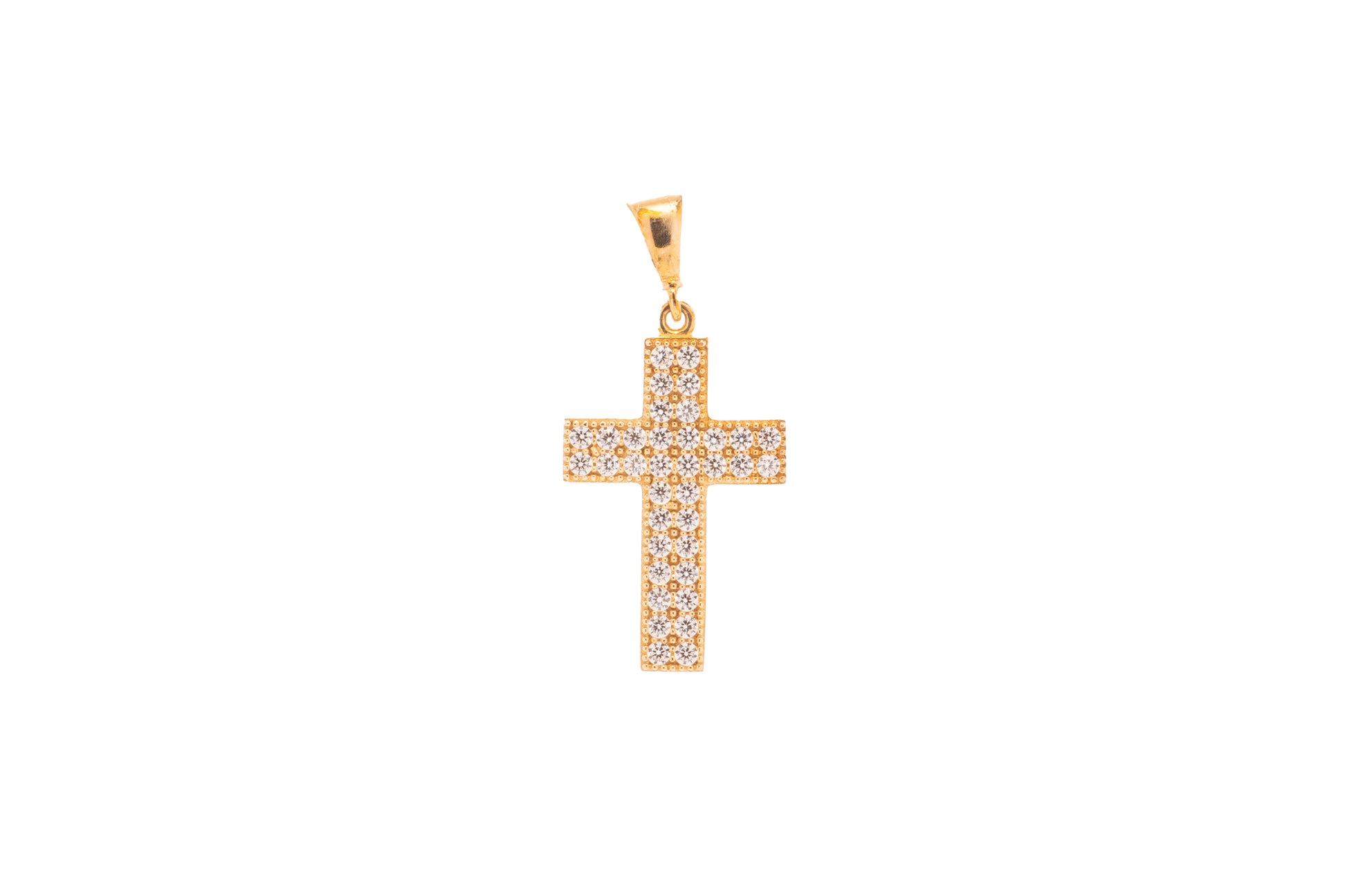 Dije Cruz en Circonias y Oro Amarillo 14k