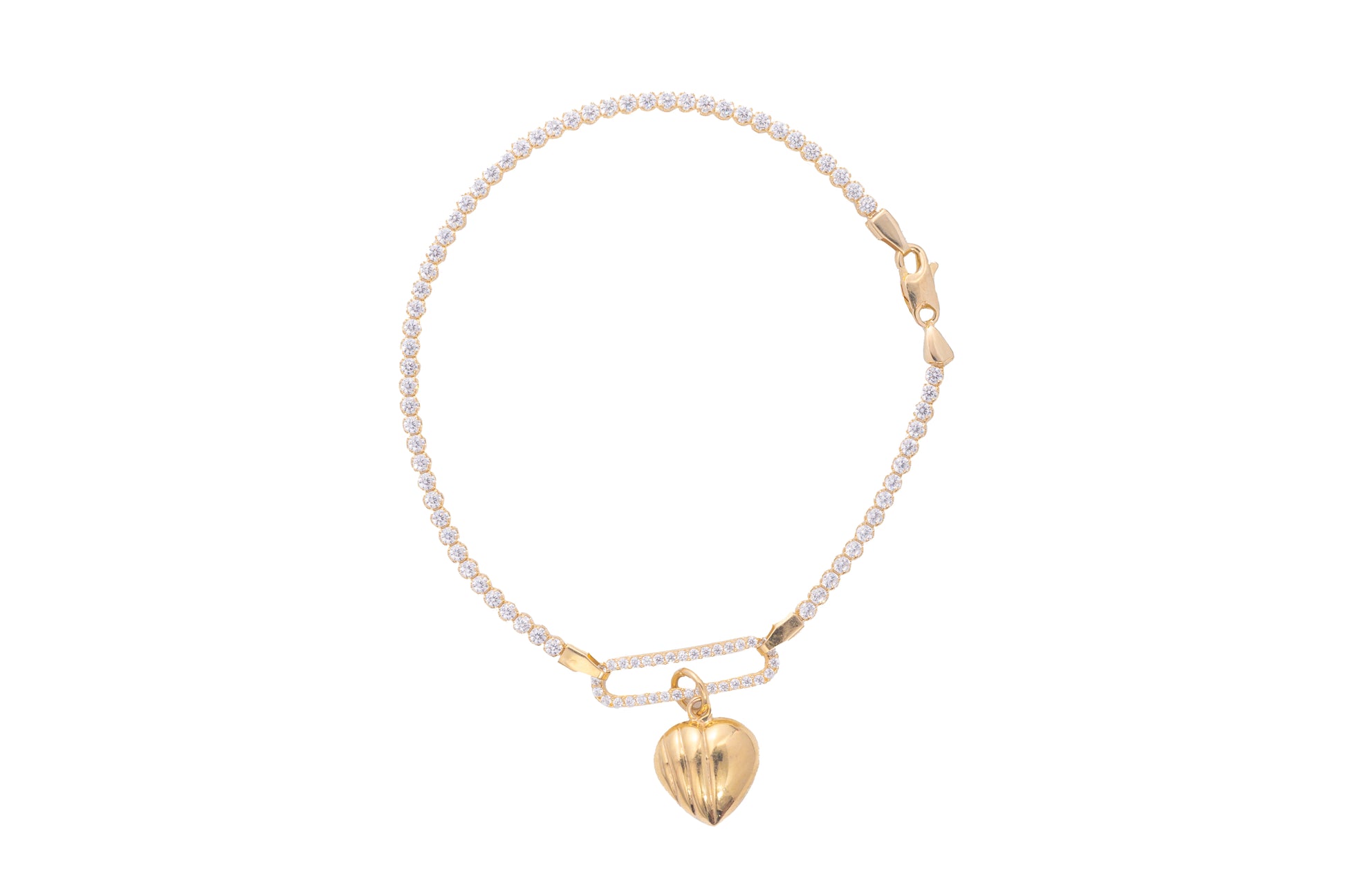 Brazalete Maleable con Dije Corazón - Oro Amarillo 10k