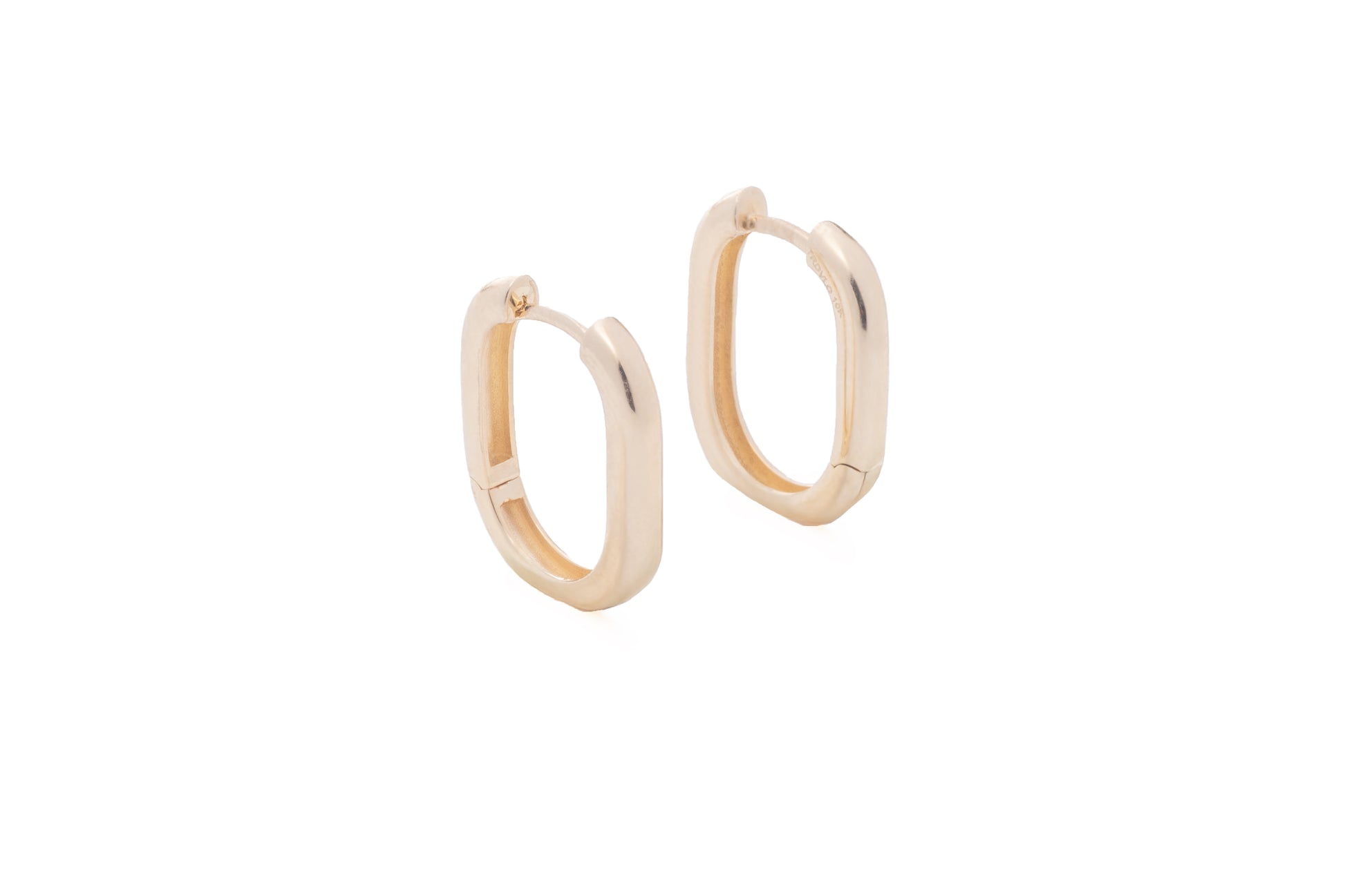 Aretes Arracada Ovalada - Oro Amarillo 10k