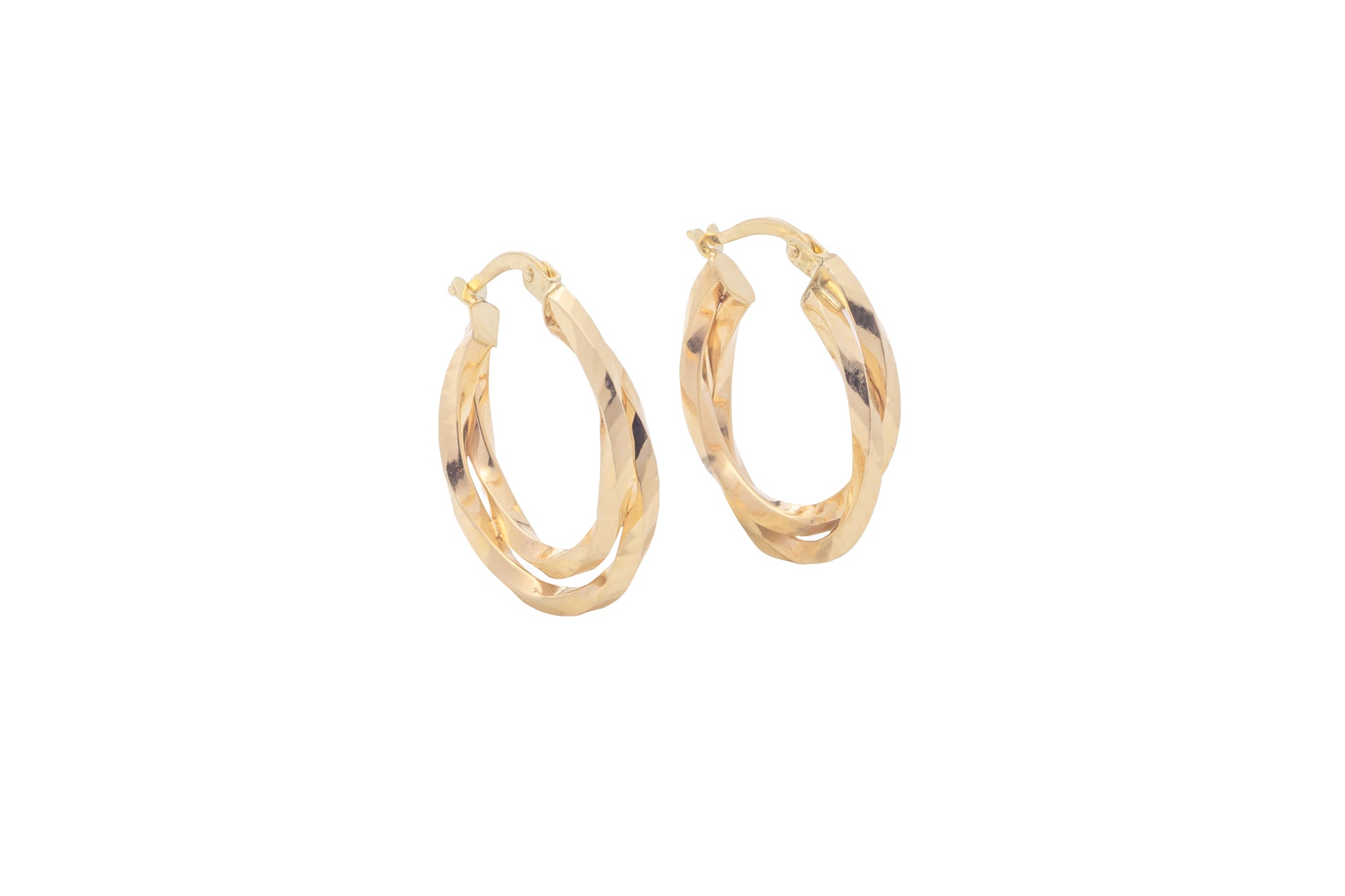 Arracadas con Doble Relieve - Oro Amarillo 10k